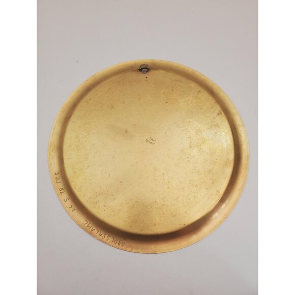 Vintage Brass Plate,Brass Plate, Carved Trincket Plate, Carved Brass Plate, - Picture 8 of 10